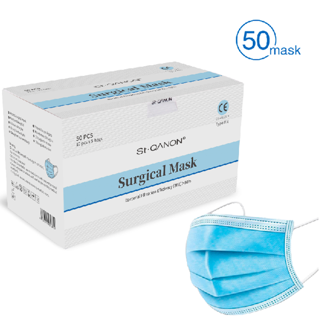 Masques chirurgicaux bleus ASTM niveau 3 résistant aux éclaboussures
